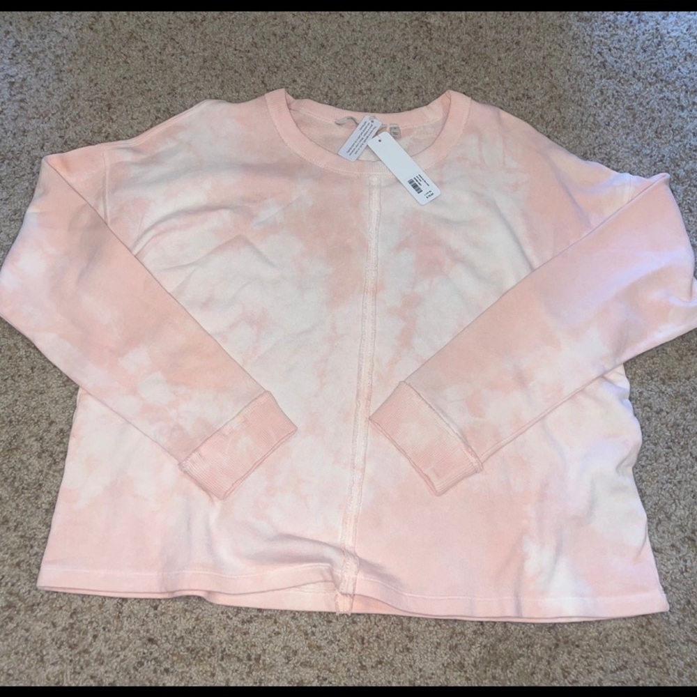Soft Surroundings Spring Sky Pullover Soft Pink Tie Dye Sweatshirt NWT Large